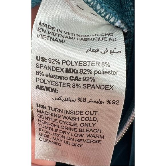 Zynergy by Chicos side snap velour teal size 0 4/5 hooded zip up casual workout - Picture 3 of 6